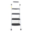 Scara metalica pliabila cu 4 trepte late, alb, 130 cm inaltime