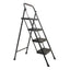 Scara metalica pliabila cu 4 trepte late, neagra, suport 150kg