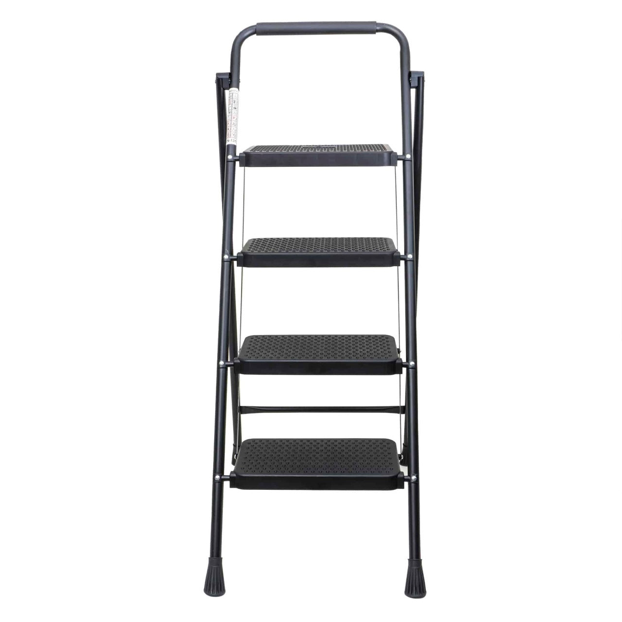Scara metalica pliabila cu 4 trepte late, neagra, suport 150kg