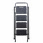 Scara metalica pliabila cu 4 trepte late, neagra, suport 150kg