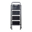 Scara metalica pliabila cu 4 trepte late, neagra, suport 150kg