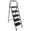 Scara metalica pliabila cu 5 trepte late, neagra, capacitate 150kg