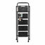 Scara metalica pliabila cu 5 trepte late, neagra, capacitate 150kg
