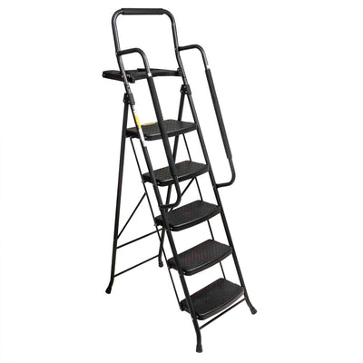 Scara metalica zugrav cu 5 trepte si balustrada, inaltime 175 cm, antiderapanta