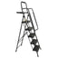 Scara metalica zugrav cu 5 trepte si balustrada, inaltime 175 cm, antiderapanta