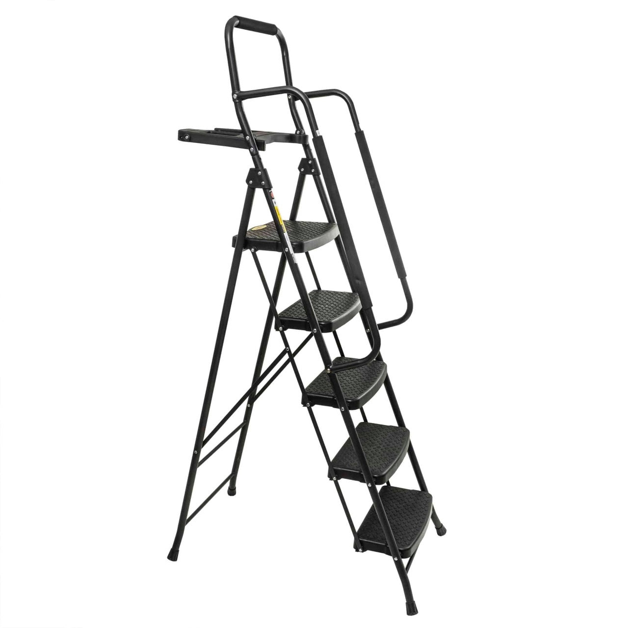 Scara metalica zugrav cu 5 trepte si balustrada, inaltime 175 cm, antiderapanta