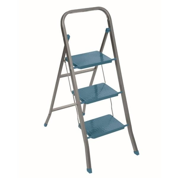Scara pliabila metalica, 3 trepte, suport 120 kg, antialunecare, 77 cm inaltime