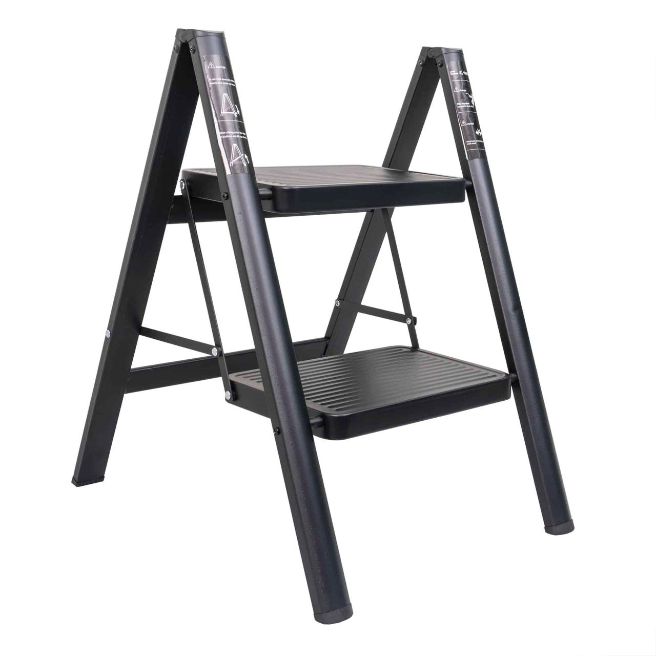 Scara pliabila metalica cu 2 trepte, capacitate 150kg, dimensiuni compacte
