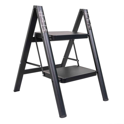 Scara pliabila metalica cu 2 trepte, capacitate 150kg, dimensiuni compacte