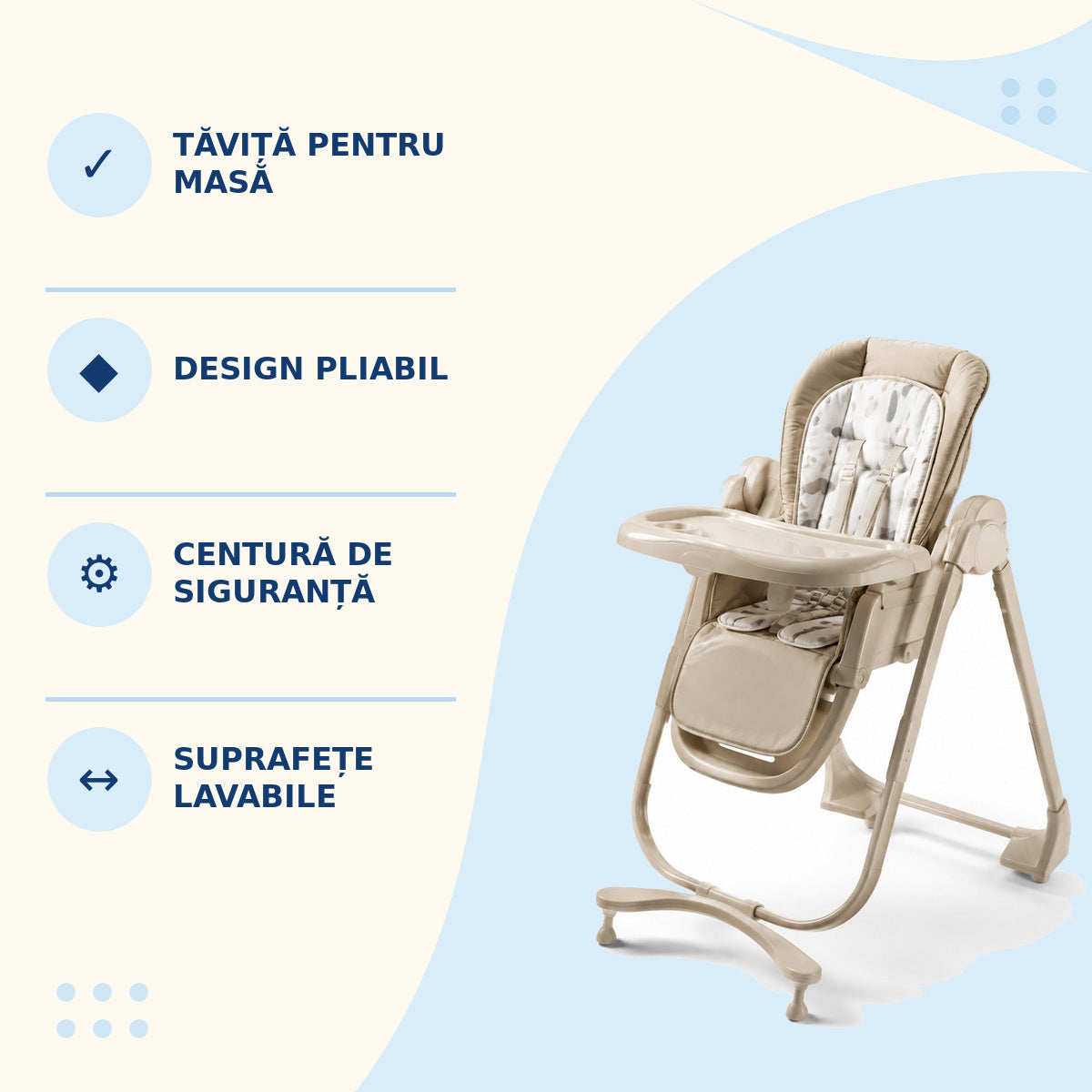Scaun Multifuncțional pentru Bebeluși, Pliabil, Model 237-51 – imagine 3