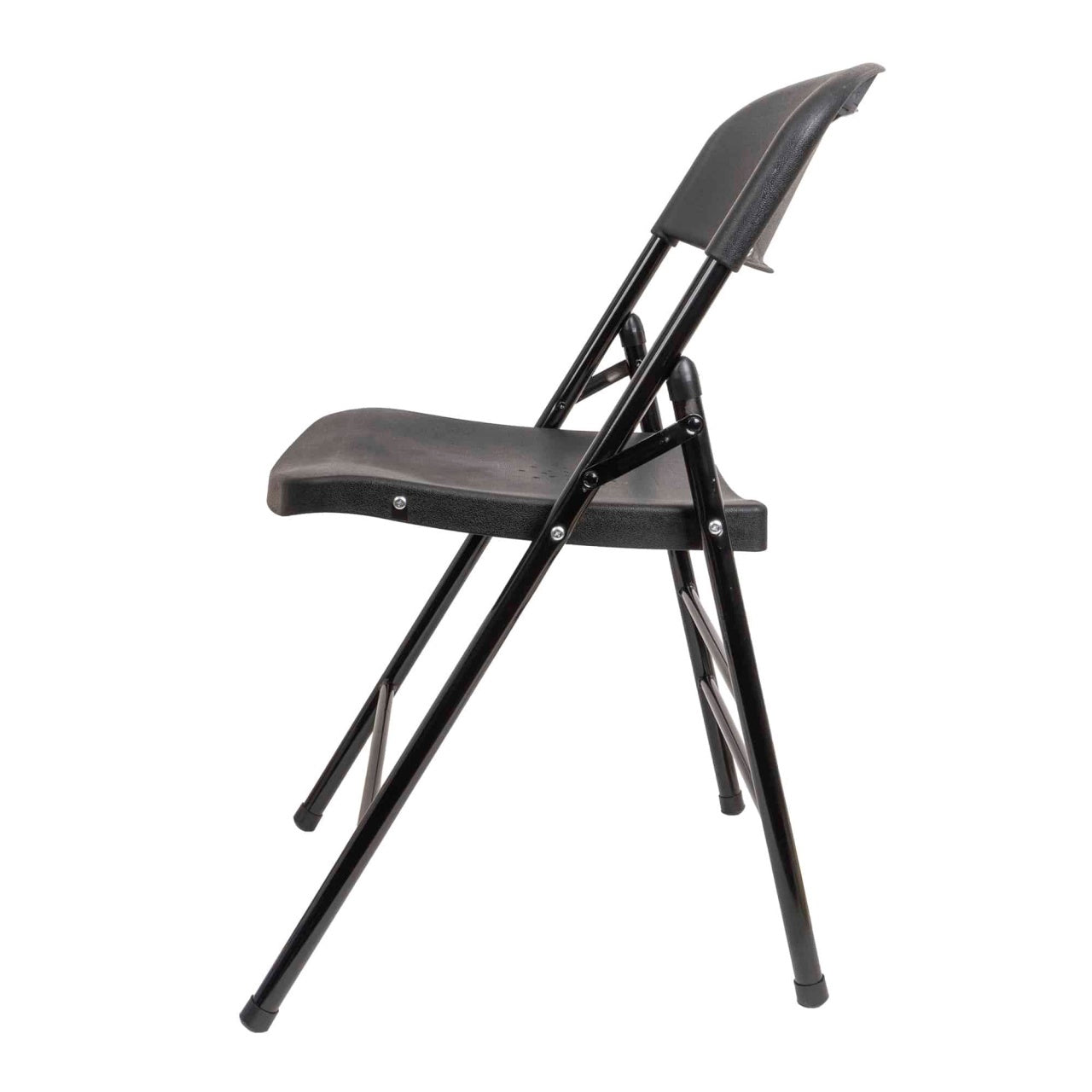 Scaun pliant din plastic pentru terasa, negru, dimensiuni compacte