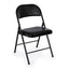 Scaun pliant tapitat, cu cadru de otel, rezistent la socuri, greutate maxim suportata 110kg, negru