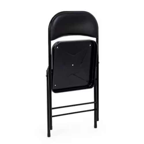 Scaun pliant tapitat, cu cadru de otel, rezistent la socuri, greutate maxim suportata 110kg, negru