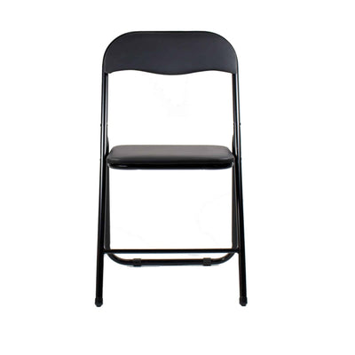 Scaun pliant tapitat negru pentru bucatarie, living sau terasa, capacitate 100kg