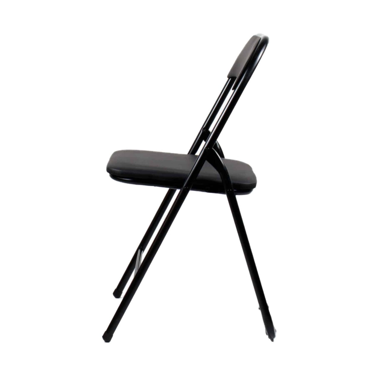 Scaun pliant tapitat negru pentru bucatarie, living sau terasa, capacitate 100kg