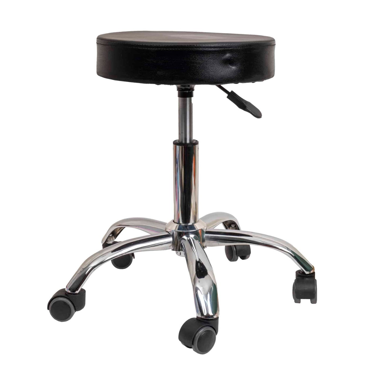 Scaun rotund cu burete, design ergonomic, finisaj negru, confort sporit