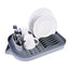Scurgator de vase, din plastic si silicon, cu tava si suport tacamuri, dimensiuni 47.50 x 32.50 x 12 cm, gri