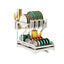 Scurgator de vase, etajat, cu suport cutite, tacamuri, tocator, tava scurgere, 42.4 x 29 x 30 cm, metal si plastic, alb