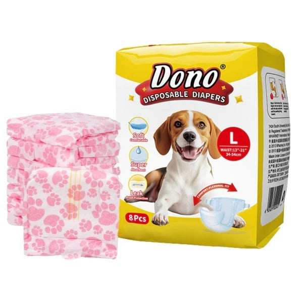 Scutece de unica folosinta pentru caini, femele, ajustabile, L (34-54Cm)