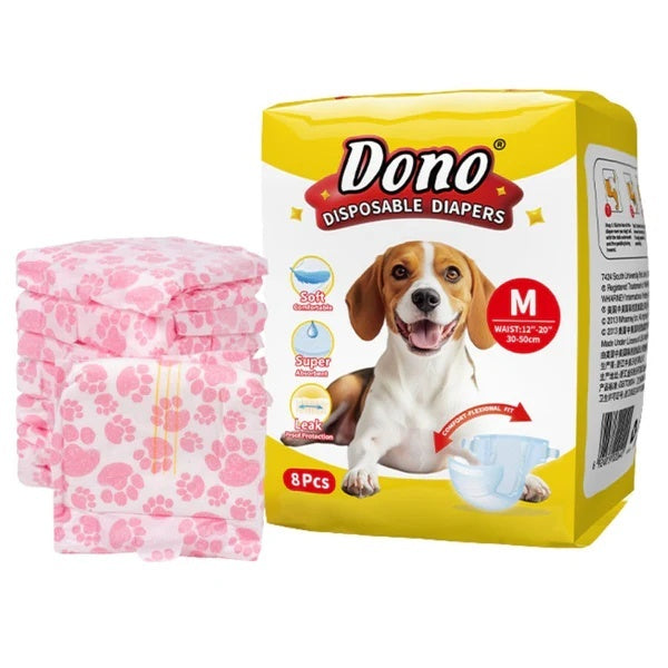 Scutece de unica folosinta pentru caini, femele, ajustabile, M (30-50Cm)