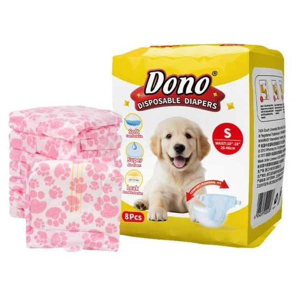 Scutece de unica folosinta pentru caini, femele, ajustabile, S (26-46Cm)