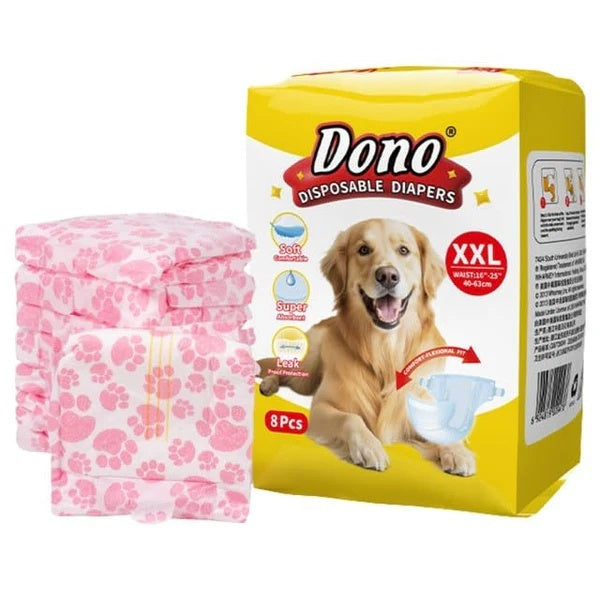 Scutece de unica folosinta pentru caini, femele, ajustabile, XXL (40-63Cm)