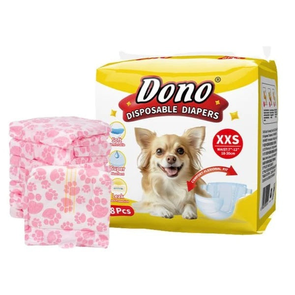 Scutece de unica folosinta pentru caini, femele, ajustabile, XXS (18-30Cm)