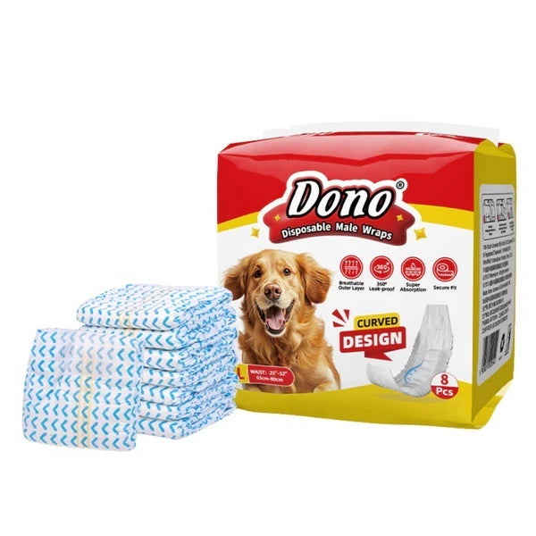 Scutece de unica folosinta pentru caini, masculi, ajustabile, L (63-80Cm)