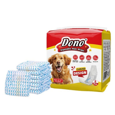 Scutece de unica folosinta pentru caini, masculi, ajustabile, L (63-80Cm)