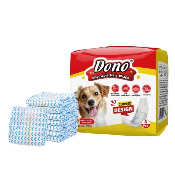 Scutece de unica folosinta pentru caini, masculi, ajustabile, M (45-63Cm)