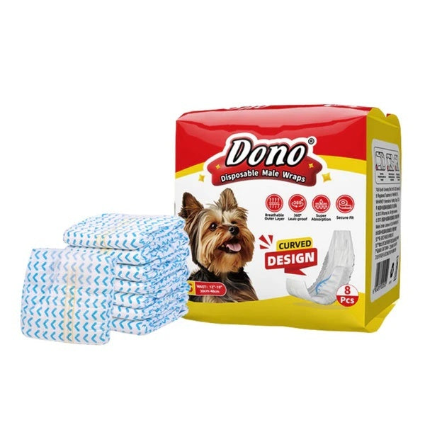 Scutece de unica folosinta pentru caini, masculi, ajustabile, S (30-48Cm)