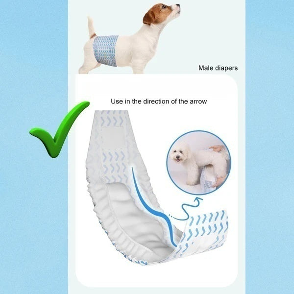 Scutece de unica folosinta pentru caini, masculi, ajustabile, XS (15-33Cm)