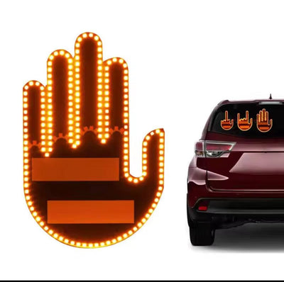 Semn LED auto cu telecomanda, tip mana, cu 4 moduri de utilizare, iluminare puternica, compatibilitate universala, negru/portocaliu