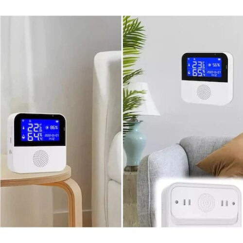 Senzor Inteligent FOXMAG24, temperatura, umiditate si luminozitate, wireless, interfata Tuya / Smartlife, alb