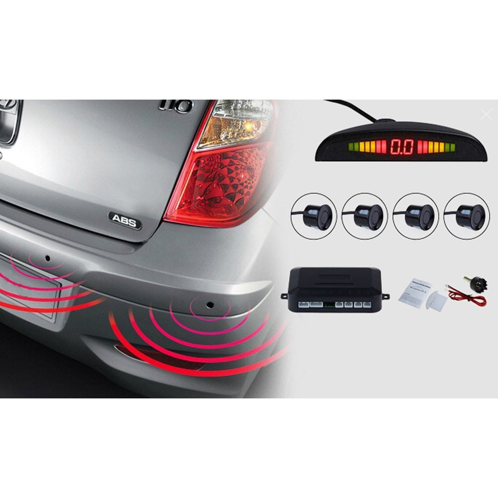 Senzori parcare, cu 4 senzori cu ultrasunete, Display tip LED cu afisaj digital distanta