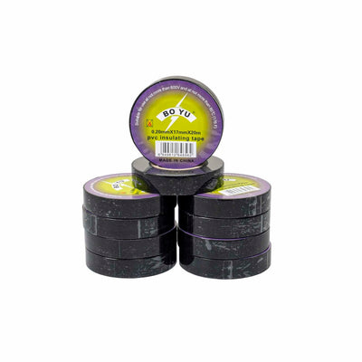 Set 10 bucati banda izolatoare fire 0.2x1.7mm, 20m negru PVC