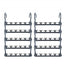 Set 10 bucati organizator pentru umerase, din PVC, cu 5 agatatoare, lungime 23.5 cm, gri
