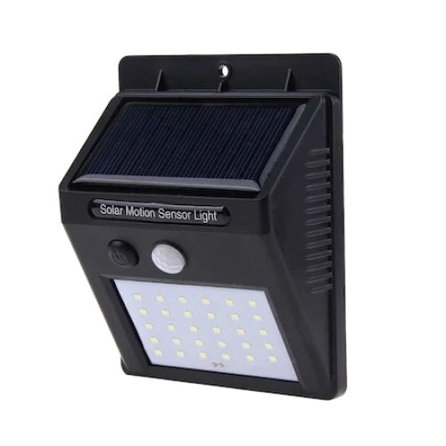 Set 10 lampi solare, FOXMAG24, 30 de LED, senzor de miscare, 0.55W, negru