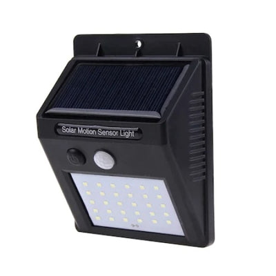 Set 10 lampi solare, FOXMAG24, 30 de LED, senzor de miscare, 0.55W, negru