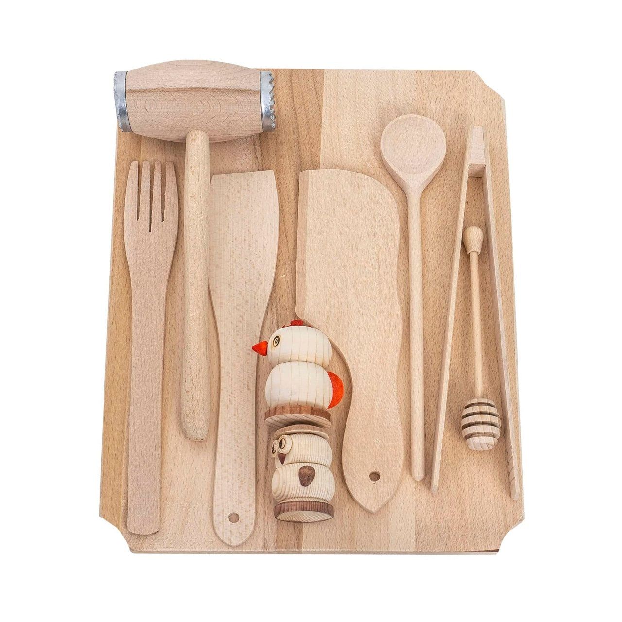 Set 10 tocatoare dreptunghiulare din lemn de fag, 40x30x2 cm