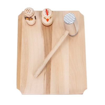 Set 10 tocatoare dreptunghiulare din lemn de fag, 40x30x2 cm