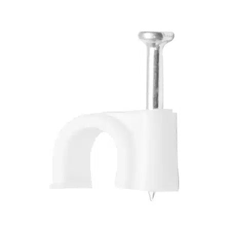 Set 100 bucati clips cablu cu cui 8mm pentru fixare cabluri