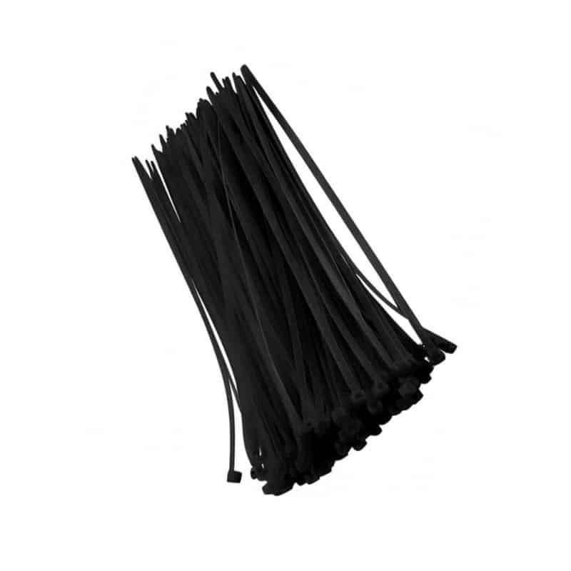 Set 100 coliere PVC 3.6x300mm negre pentru organizare cabluri si fixare