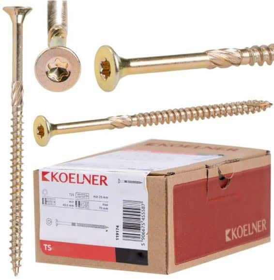 Set 100 suruburi dulgherie pentru lemn 5x60mm, ideal pentru imbinari rezistente