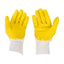 Set 12 buc manusi progrip galben, marime universala, latex exterior