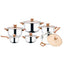 Set 12 piese, cu 6 vase din inox, 6 capace din sticla, manere reci, compatibile cu plita electrica si cu inductie, argintiu