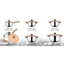 Set 12 piese, cu 6 vase din inox, 6 capace din sticla, manere reci, compatibile cu plita electrica si cu inductie, argintiu