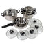 Set 12 piese oale, cratita si tigaie inox cu capace, fund dublu, compatibil inductie