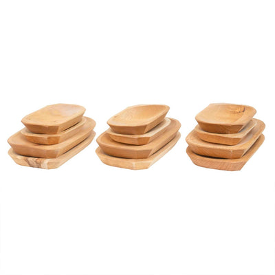 Set 13 platouri din lemn de arin pentru servire, 63x32x2.5cm, plus lingura lata / 1463_1