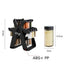 Set 18 recipiente pentru condimente, cu suport rotativ, din ABS, negru/alb